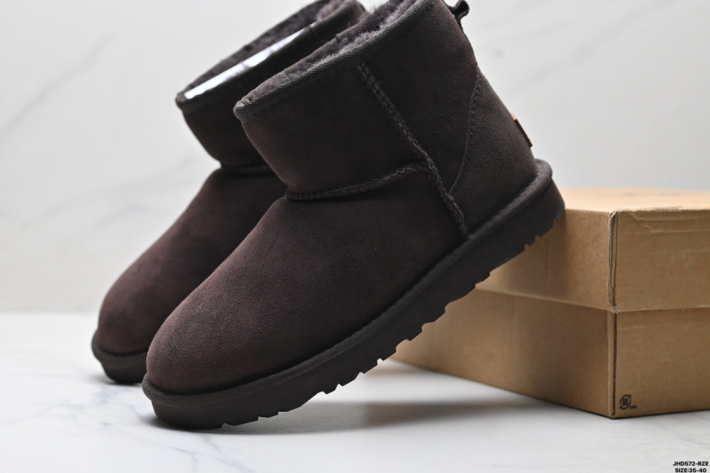 Klasične mini čizme od ovčje kože za zimu, unisex, tople, s debelom potplatom
