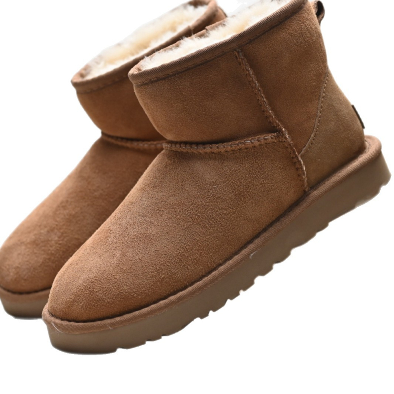 Klasične mini čizme od ovčje kože za zimu, unisex, tople, s debelom potplatom