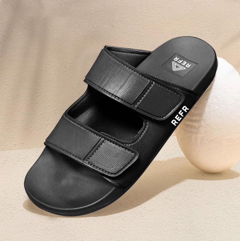 Muške kožne sandale s Velcro trakom – ljetne casual sandale za plažu, korejski stil 2025
