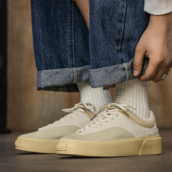 Pantofi sport pentru bărbați din pânză, low-top, stil skateboard, sneakers casual cu talpă groasă și căptușeală respirabilă