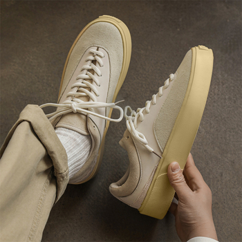Pantofi sport pentru bărbați din pânză, low-top, stil skateboard, sneakers casual cu talpă groasă și căptușeală respirabilă