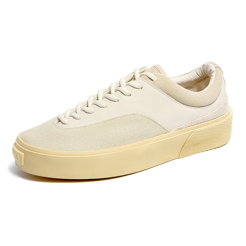 Pantofi sport pentru bărbați din pânză, low-top, stil skateboard, sneakers casual cu talpă groasă și căptușeală respirabilă
