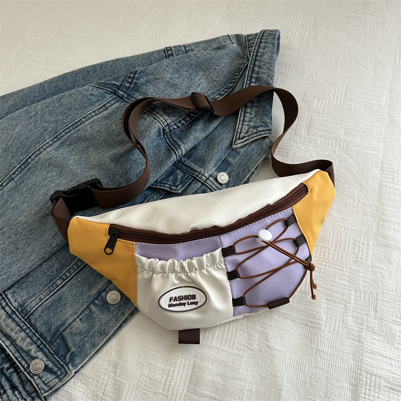 Torba za prsa u kontrastnim bojama, unisex, Harajuku nadahnuta retro crossbody dizajn