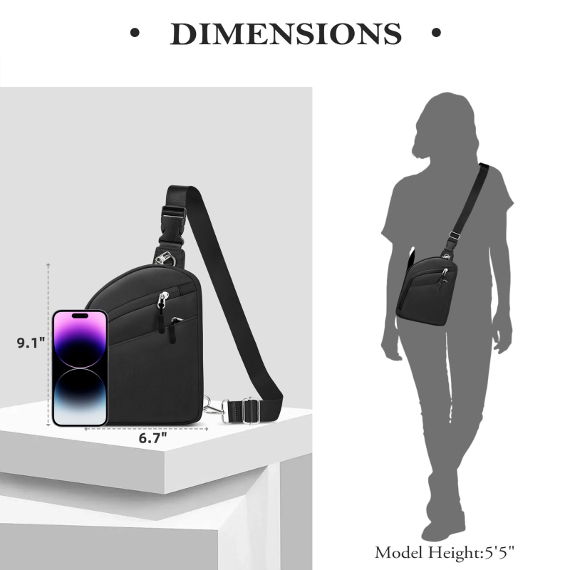 Unisex crossbody torba s zaštitom od krađe, kompaktna za putovanja, sport i planinarenje