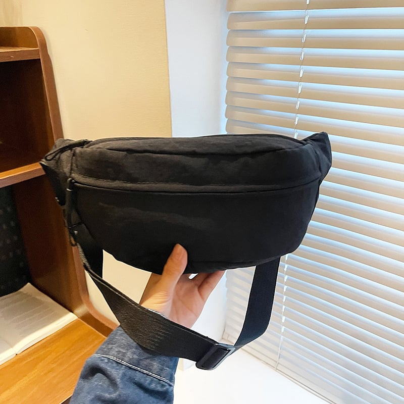 Casual trendi crossbody torba, jednostavna i svestrana, za nošenje preko prsa ili oko struka, najlon, unisex