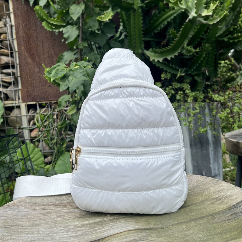 Nova ženska crossbody torba s down-cotton punjenjem, mekana za aktivnosti na otvorenom, mala torba sa zatvaračem