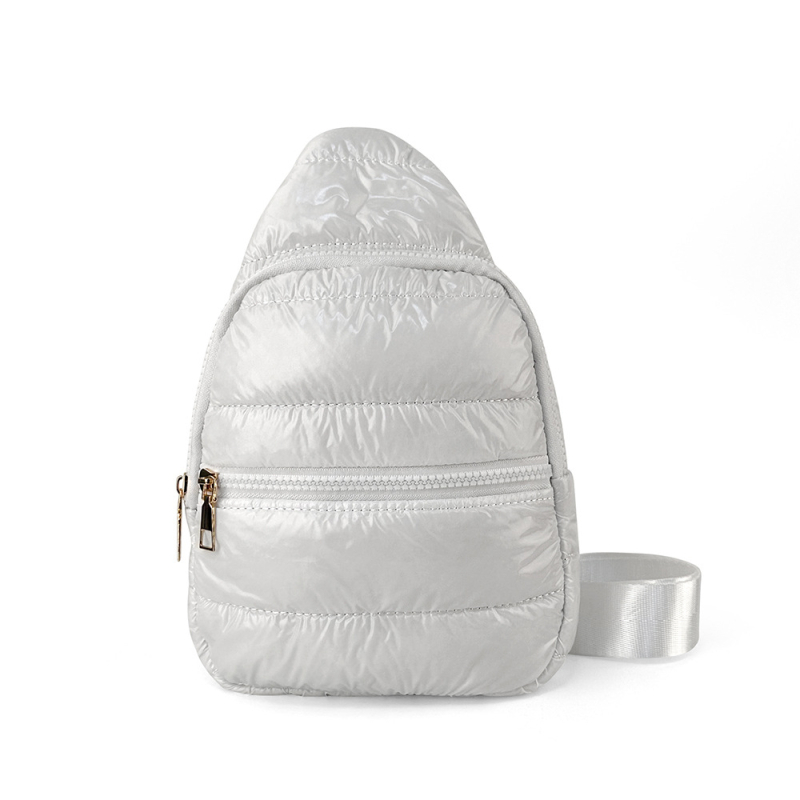 Nova ženska crossbody torba s down-cotton punjenjem, mekana za aktivnosti na otvorenom, mala torba sa zatvaračem