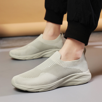 Nagy méretű férfi slip-on cipő, légáteresztő hálós felsővel, könnyű, sportos mindennapi viseletre, EU 39-48