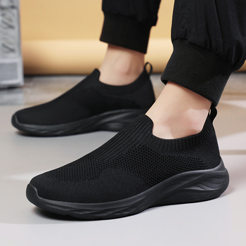 Nagy méretű férfi slip-on cipő, légáteresztő hálós felsővel, könnyű, sportos mindennapi viseletre, EU 39-48