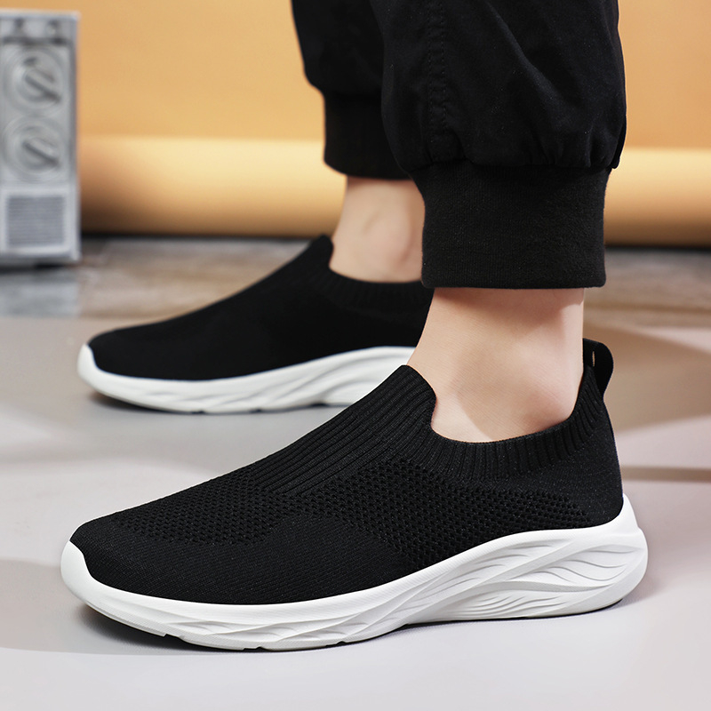 Nagy méretű férfi slip-on cipő, légáteresztő hálós felsővel, könnyű, sportos mindennapi viseletre, EU 39-48