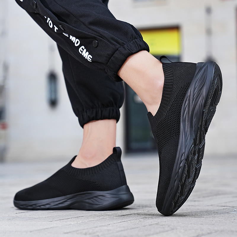 Nagy méretű férfi slip-on cipő, légáteresztő hálós felsővel, könnyű, sportos mindennapi viseletre, EU 39-48