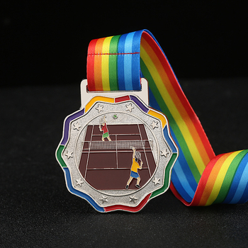 Medalja od cinkove legure, prilagođena badmintonu i tenisu – svečana nagrada za školski sportski susret, zlatna i srebrna