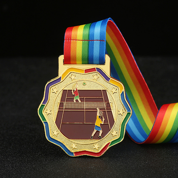Medalja od cinkove legure, prilagođena badmintonu i tenisu – svečana nagrada za školski sportski susret, zlatna i srebrna