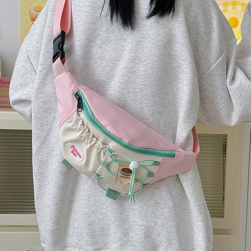 2025 ženska crossbody torbica u japanskom stilu, mala nylon torba s kontrastnim bojama, za svakodnevnu upotrebu i sport