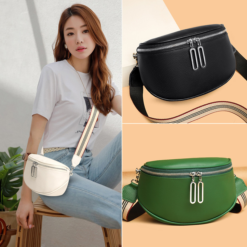 Torba za struk od prave kože, crossbody stil, sedlo dizajn, lagana za svakodnevnu uporabu