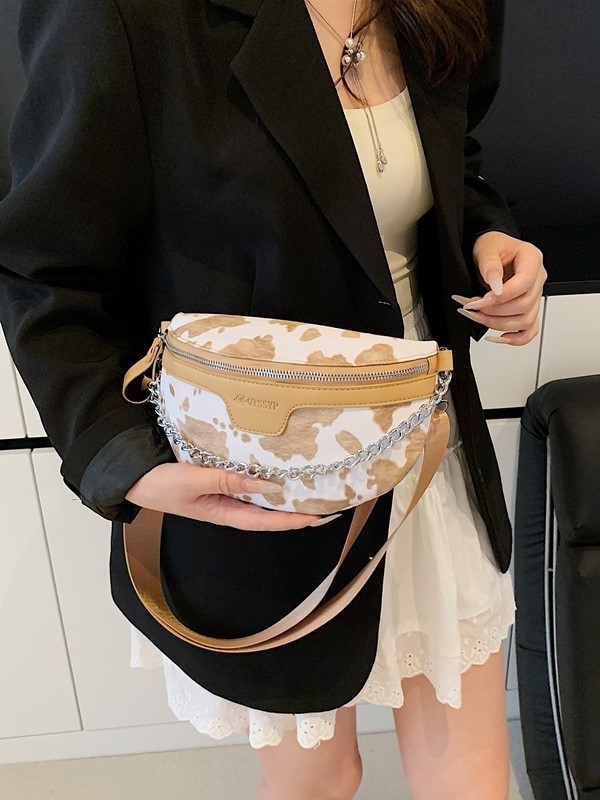 Ženska crossbody torbica s leopardim uzorkom, retro karirani dizajn, 2025