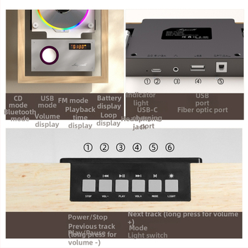 Bayin Box CD prehrávač, HiFi stereo, viacfunkčný, Bluetooth obojsmerný, prehrávanie z USB disku