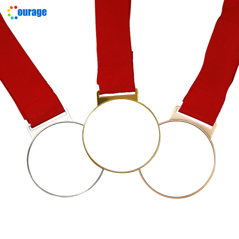 Kružne metalne medalje za sublimaciju – prazne medalje za toplinski prijenos s prilagođenim logom u zlatnoj, srebrnoj ili brončanoj boji