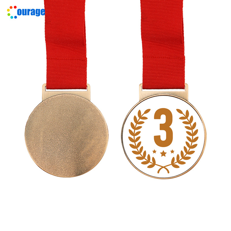 Kružne metalne medalje za sublimaciju – prazne medalje za toplinski prijenos s prilagođenim logom u zlatnoj, srebrnoj ili brončanoj boji
