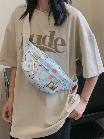 Opuštena crossbody torba s motivom crtanog lika, lagana, od Oxford materijala, japanski Mori stil, za žene