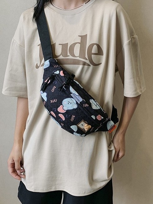 Opuštena crossbody torba s motivom crtanog lika, lagana, od Oxford materijala, japanski Mori stil, za žene