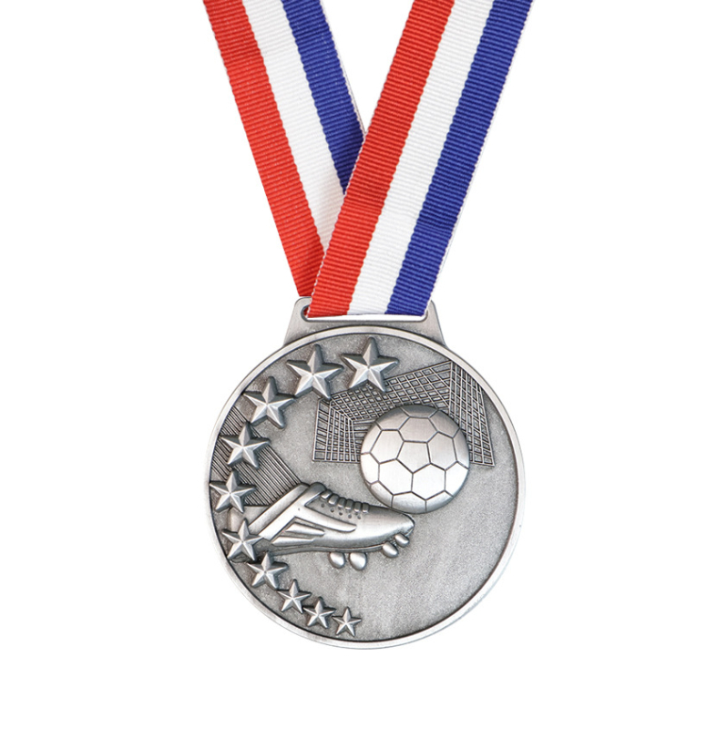 Fudbalske medalje za događaje, komplet zlatnih, srebrnih i brončanih medalja, s graviranim logom, retro stil, teksturirani trodijelni set