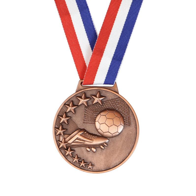 Fudbalske medalje za događaje, komplet zlatnih, srebrnih i brončanih medalja, s graviranim logom, retro stil, teksturirani trodijelni set