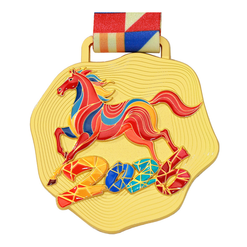 Prilagođena metalna medalja za Godinu Konja, 2026. sportski događaj, medalja za maraton
