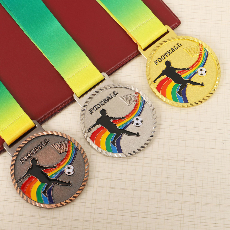 Medalja od cinkove legure za nogomet i maraton, promjera 6,5 cm, težina 80 g, prilagodljiva