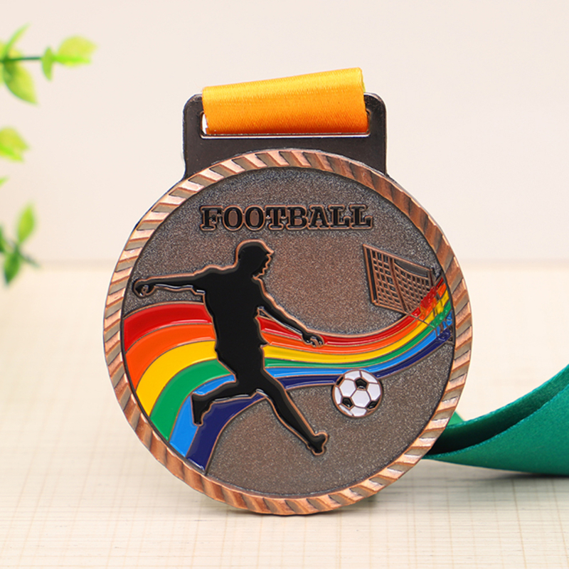 Medalja od cinkove legure za nogomet i maraton, promjera 6,5 cm, težina 80 g, prilagodljiva