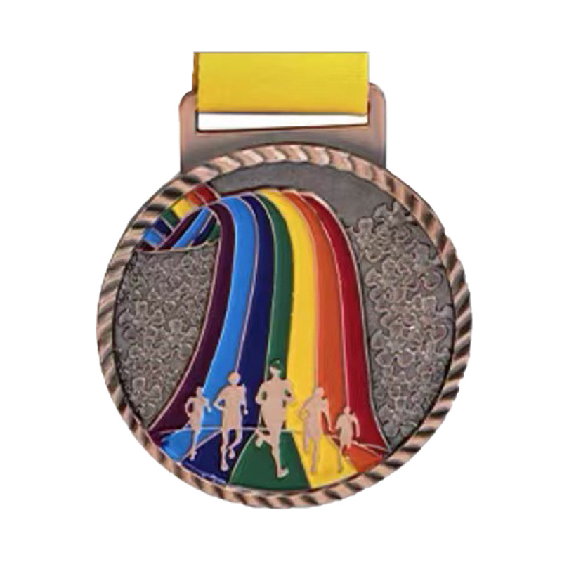 Prilagođena metalna medalja za maraton i sportske događaje – zlatna medalja za čast, promjer 6,5 cm, cinkova legura.
