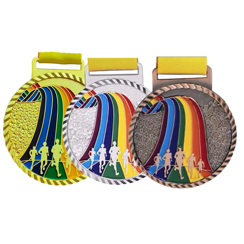 Prilagođena metalna medalja za maraton i sportske događaje – zlatna medalja za čast, promjer 6,5 cm, cinkova legura.