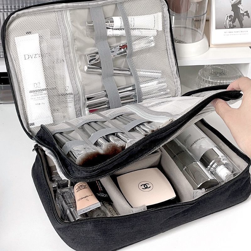 Torbica za pohranu kablova za podatke, slušalica i punjača, s organizatorom za makeup i zaštitom od prašine