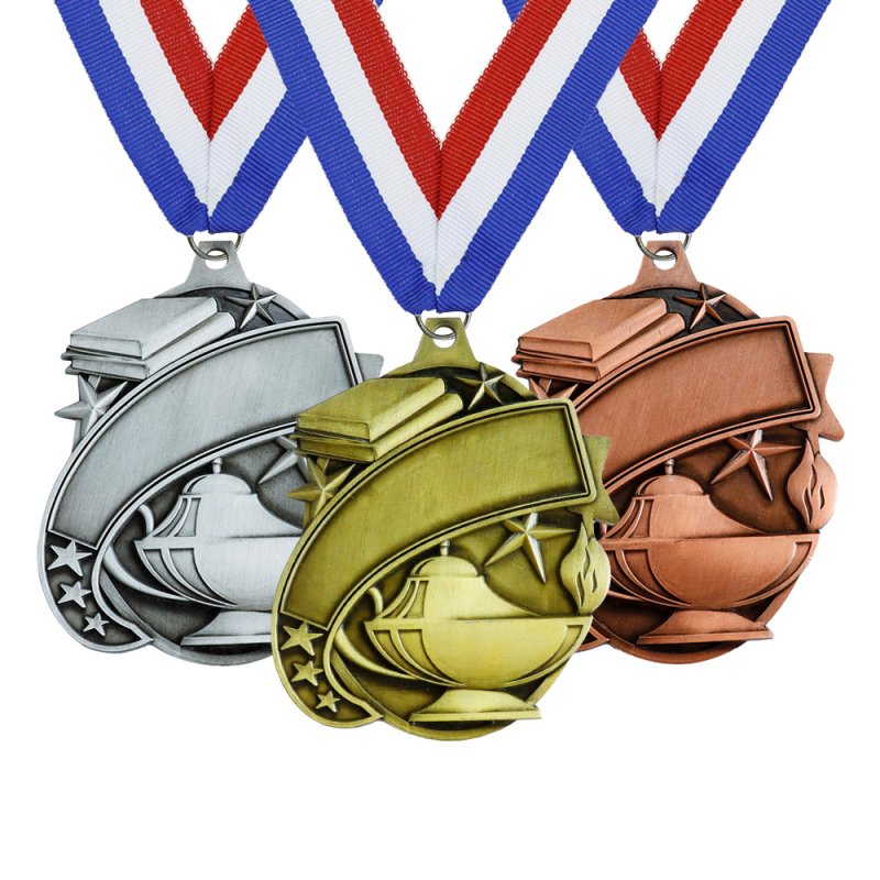 Longyi Academic123 Čestna medalja od cinkovog legura, dimenzije 85×66,6×3 mm, antik premaz