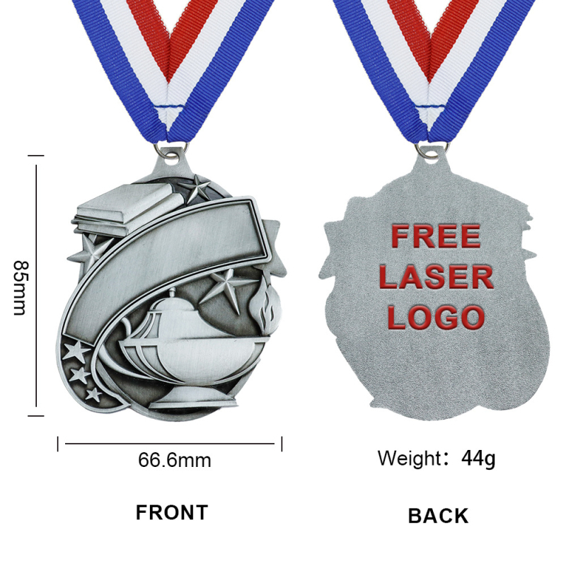 Longyi Academic123 Čestna medalja od cinkovog legura, dimenzije 85×66,6×3 mm, antik premaz