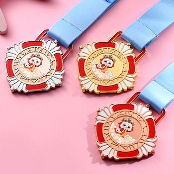 Prilagodljiva metalna medalja za djecu, zlato obložena, 52×3 mm, 40 g, za sportska natjecanja, vrtićke natjecanja i plesne nagrade