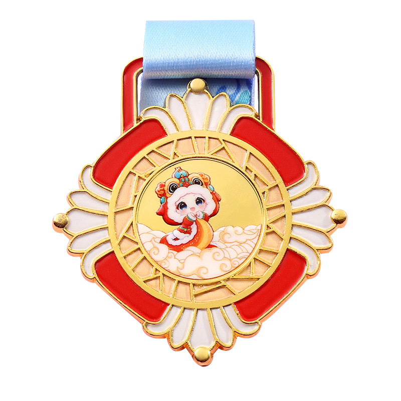 Prilagodljiva metalna medalja za djecu, zlato obložena, 52×3 mm, 40 g, za sportska natjecanja, vrtićke natjecanja i plesne nagrade