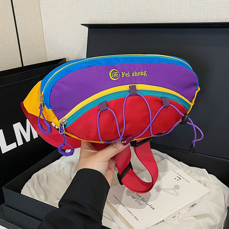 Dopamine torbica za prsa s kontrastnim dizajnom, vodootporna, za outdoor, velik kapacitet, crossbody