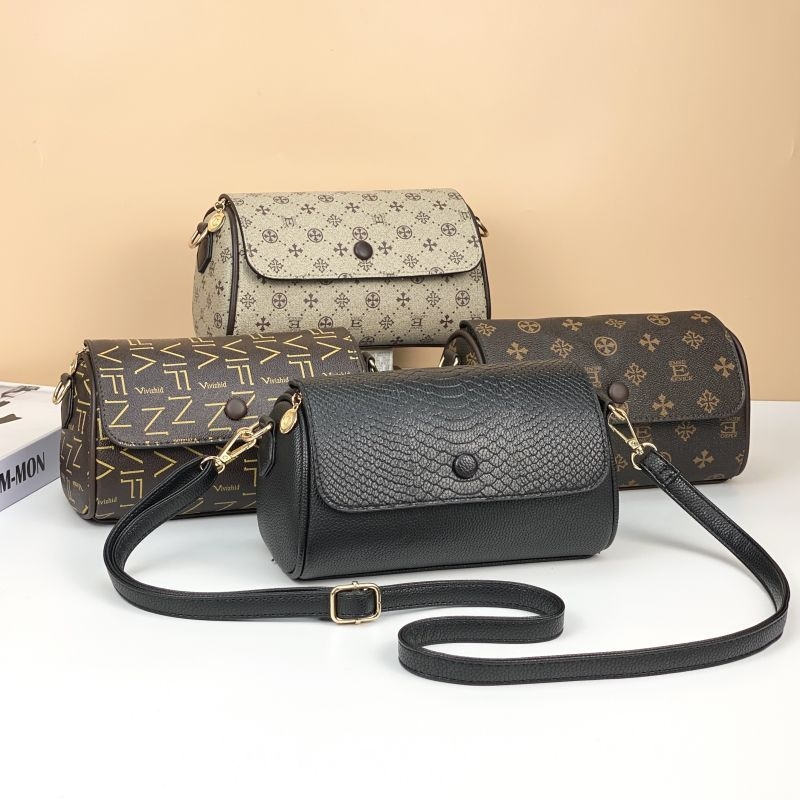 Mala cilindrična Boston torba s remenom, crossbody, PU koža, oblik jastuka, ulični stil
