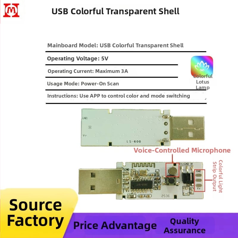 USB RGB LED ελεγκτής μουσικού φωτισμού με Bluetooth τηλεχειριστήριο για λάμπα λωτού