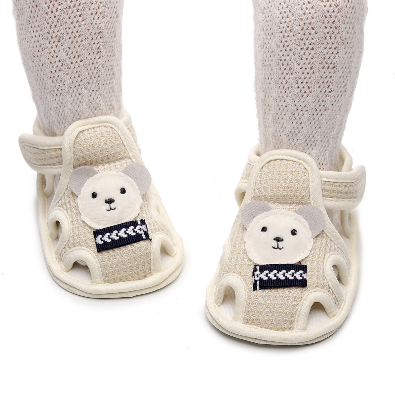 Ljetne cipele za bebe s mekom potplatom, cipele za hodanje, sandale s platnenom podlogom, prozračne, protuklizne, crtani dizajn