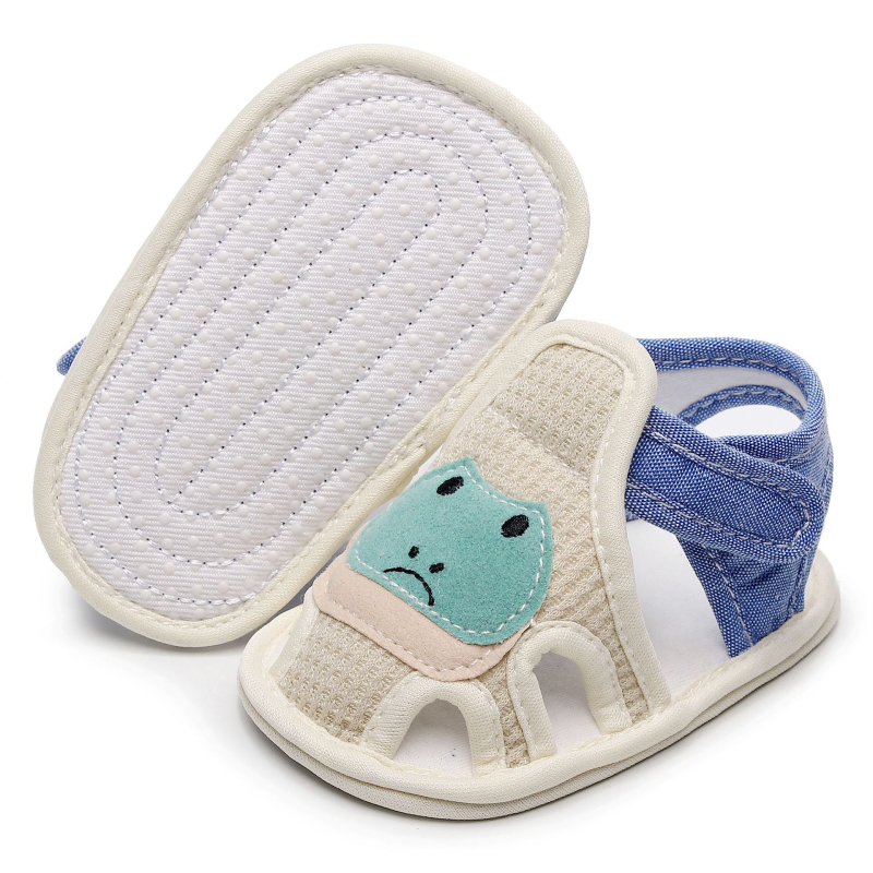 Ljetne cipele za bebe s mekom potplatom, cipele za hodanje, sandale s platnenom podlogom, prozračne, protuklizne, crtani dizajn