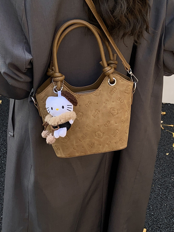 Ženska bucket torba s reljefom, vintage stil, elegantan i minimalistički dizajn, za rameni ili crossbody, izdanje 2025