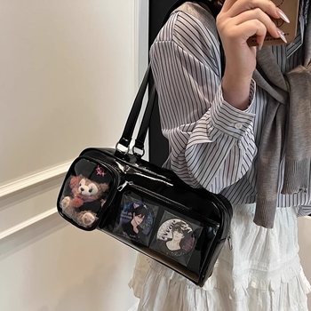 Prozirna retro gradska torba za žene, velika zapremina, novi model 2025, svestrana torba za rame u anime stilu