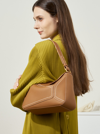Ženska torba od prave kože, geometrijski oblik, 2025 novi model, crossbody torba s naramenicom