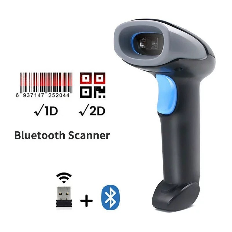 Ασύρματος σαρωτής γραμμωτών κωδικών Bluetooth 2D/1D με ανάγνωση QR κωδικών