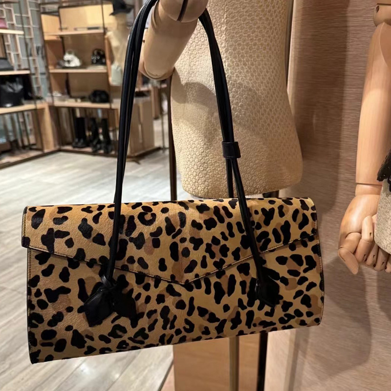 Ženska torbica s leopard uzorkom od kože goveda, modernog zapadnog stila, ljeto 2025, dnevna torba preko ramena
