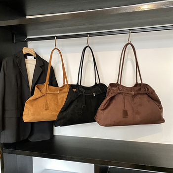 Ženska tote torba od flisa, velika kapaciteta, moderan svakodnevni model za nošenje preko ramena