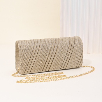 Plisirana večernja torbica, mini clutch za žene, sjajna torbica s glitterom