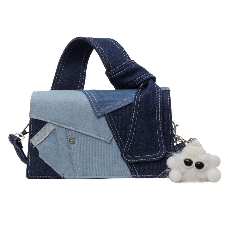 Ženska PU torbica u denimu stilu, crossbody torba, mala kvadratna torba za svakodnevnu upotrebu